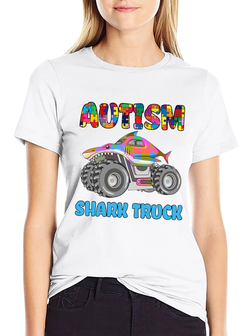 Autism Shark Truck T-Shirt