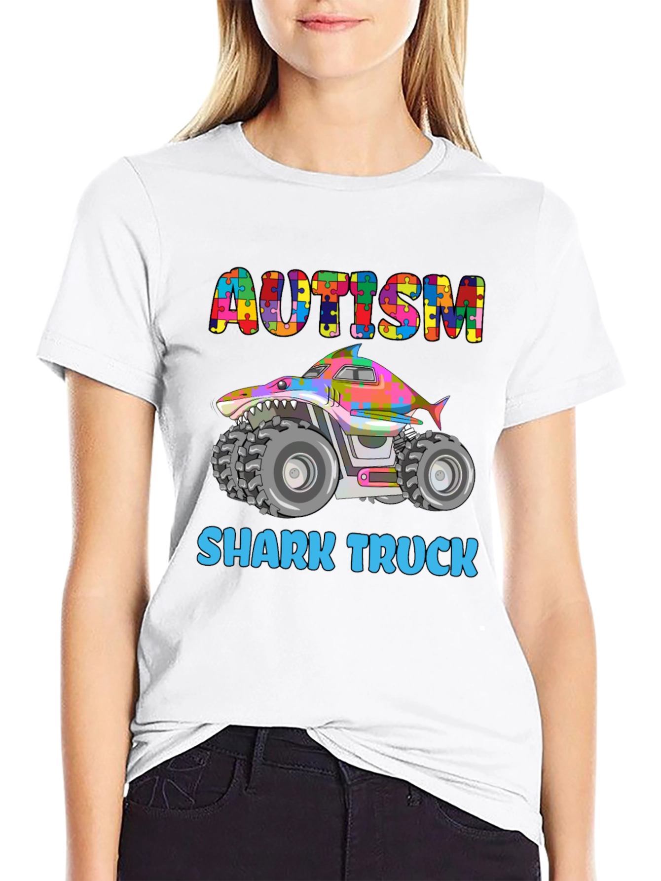 Autism Shark Truck T-Shirt