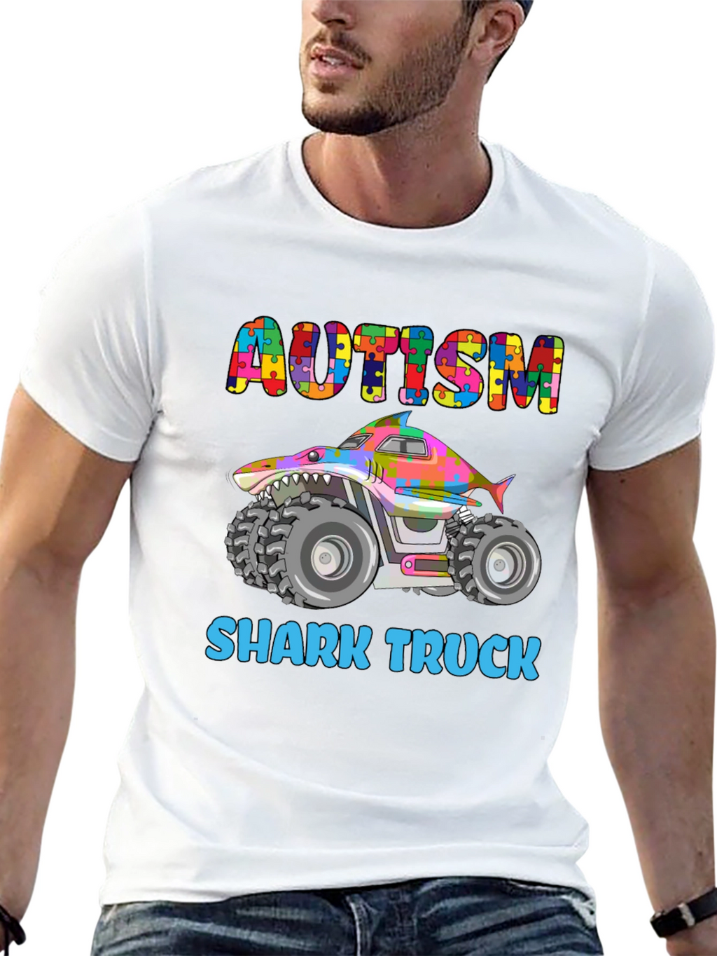Autism Shark Truck T-Shirt