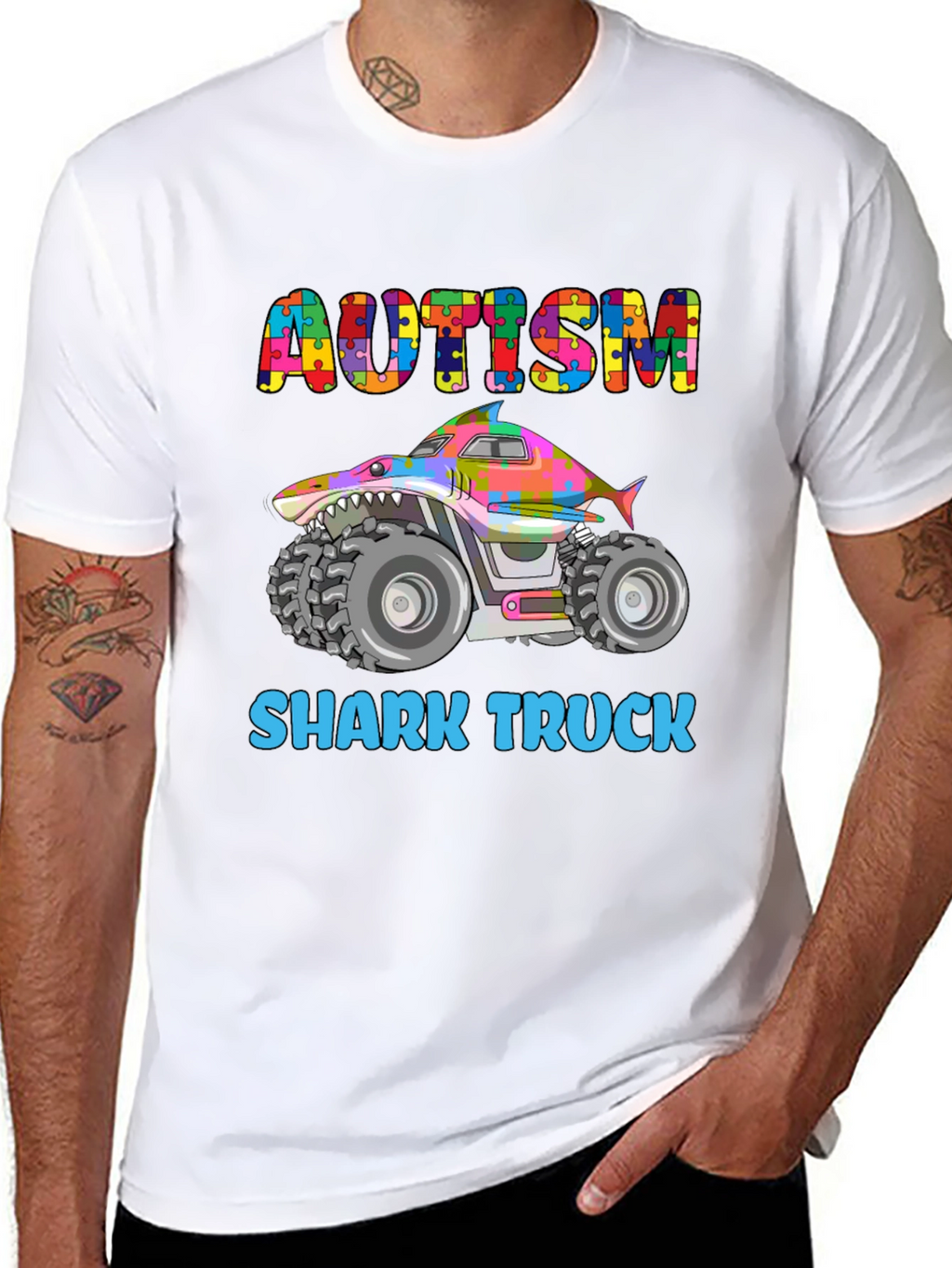 Autism Shark Truck T-Shirt
