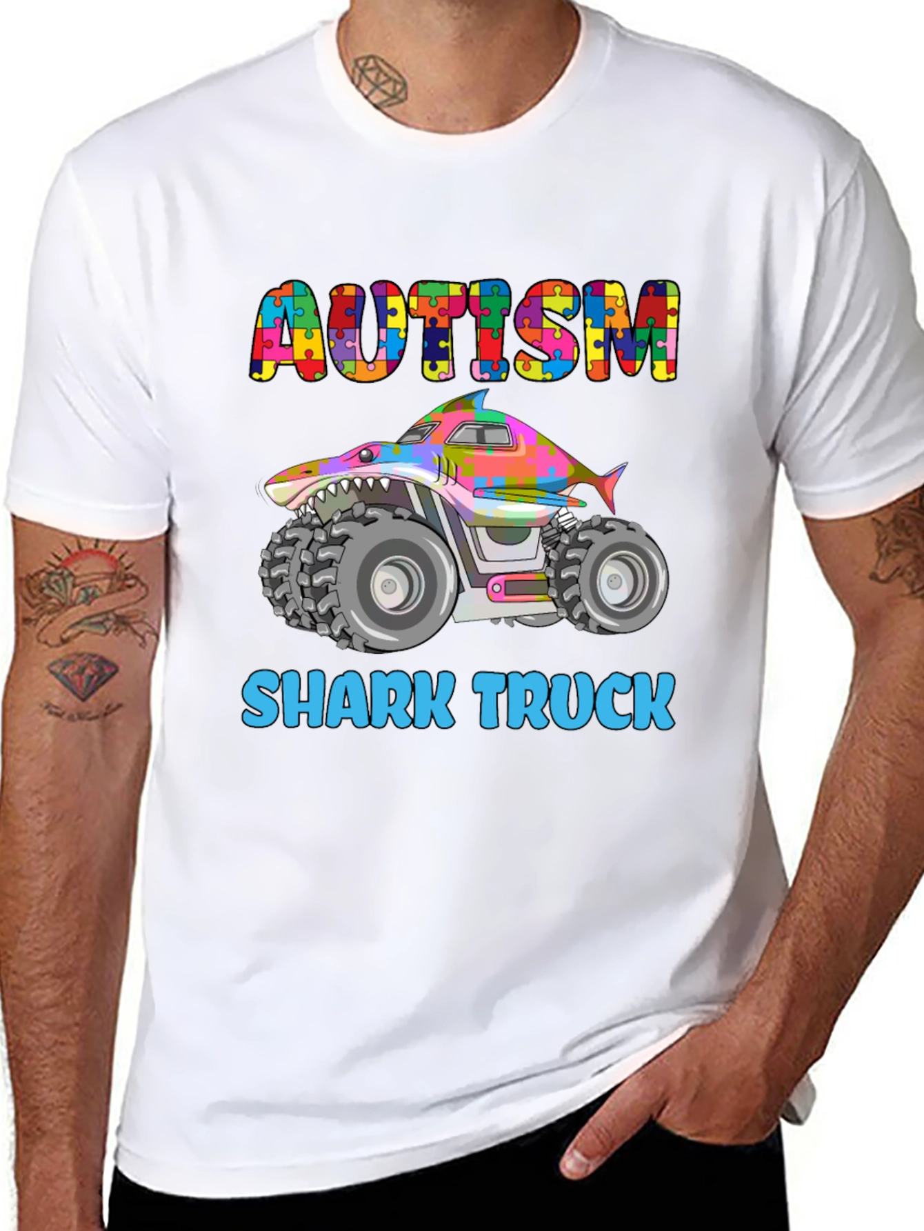 Autism Shark Truck T-Shirt