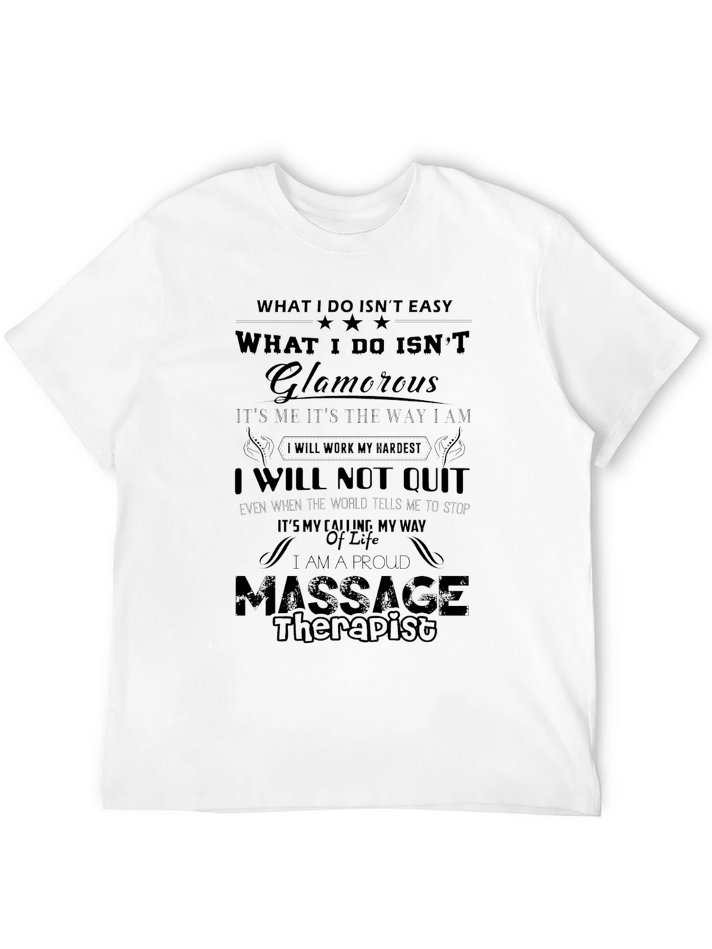 Proud Massage Therapist Black Graphic T-Shirt