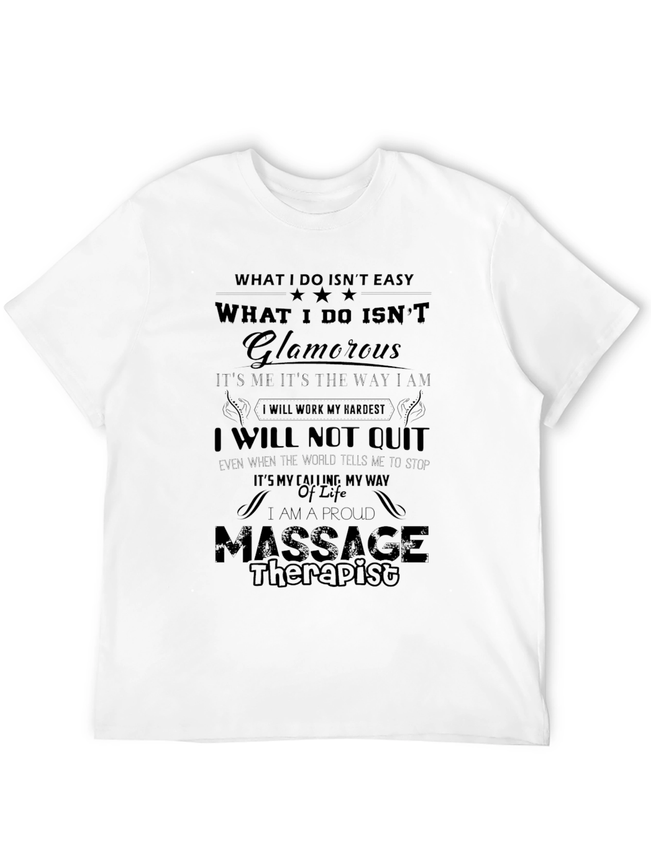 Proud Massage Therapist Black Graphic T-Shirt