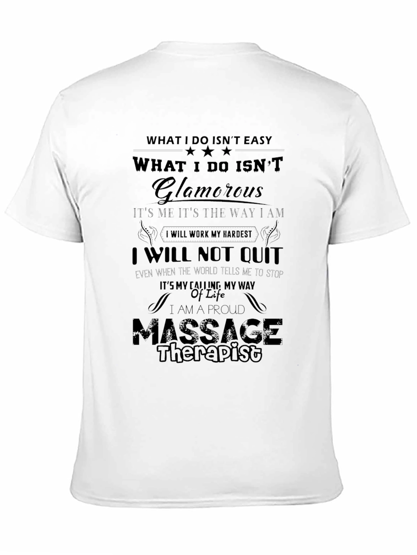 Proud Massage Therapist Black Graphic T-Shirt