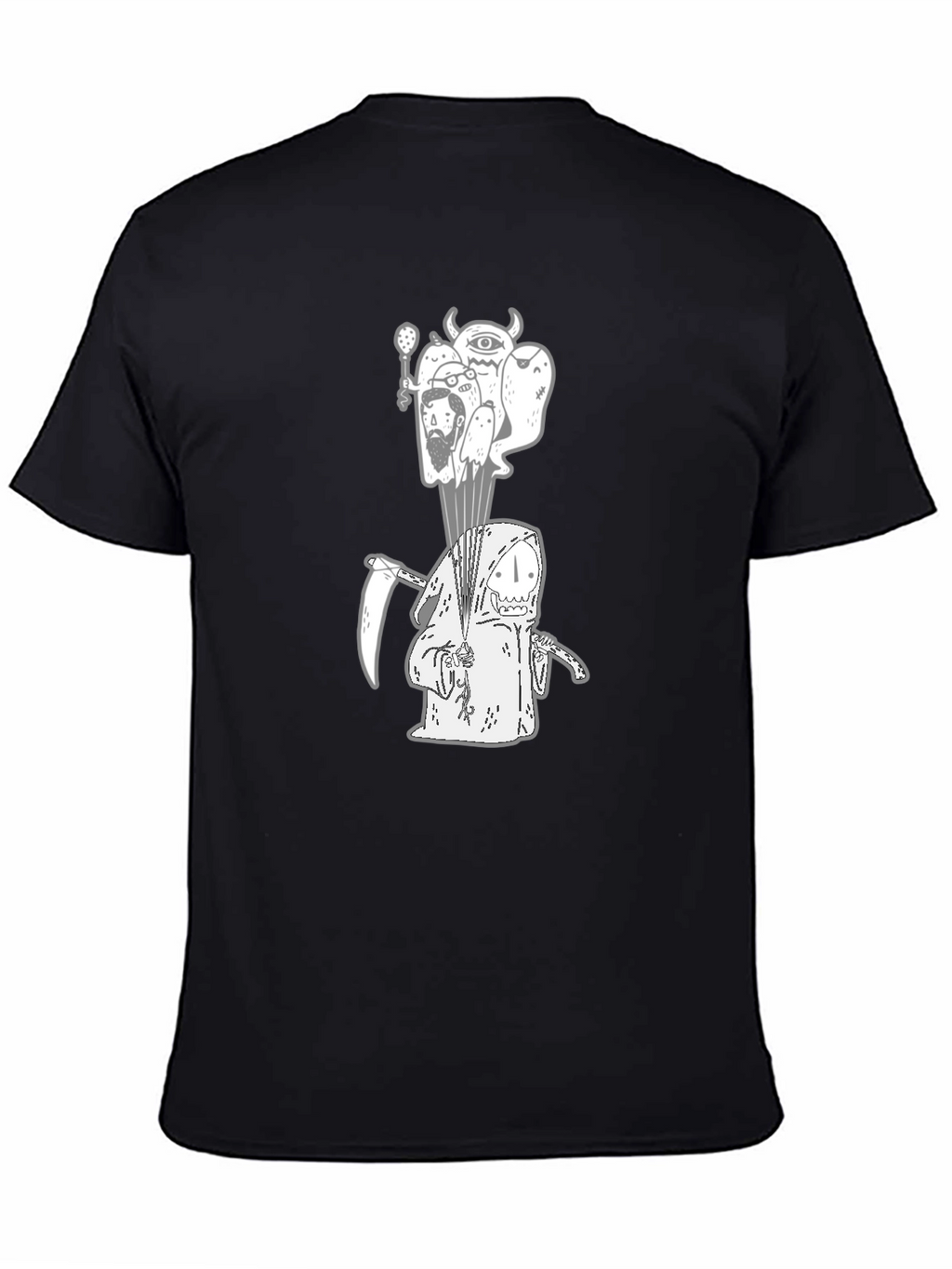 Grim Reaper Graphic Tee - Black Cotton T-Shirt