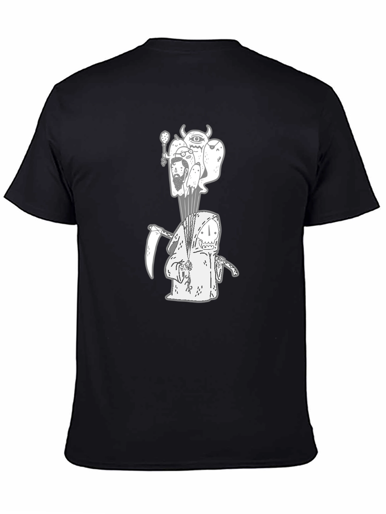 Grim Reaper Graphic Tee - Black Cotton T-Shirt