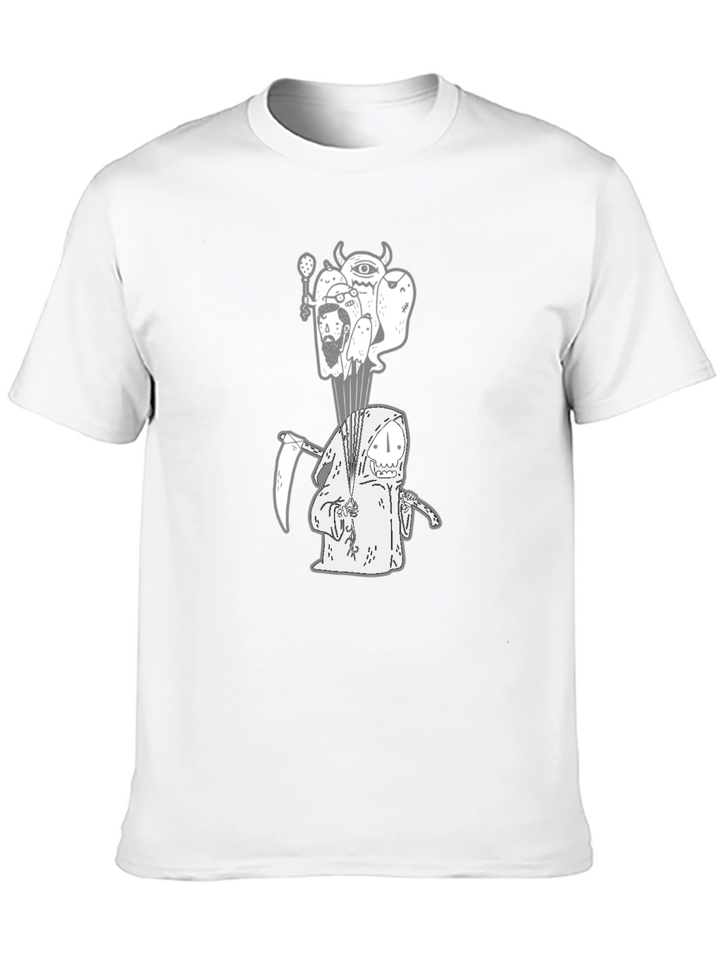 Grim Reaper Graphic Tee - Black Cotton T-Shirt