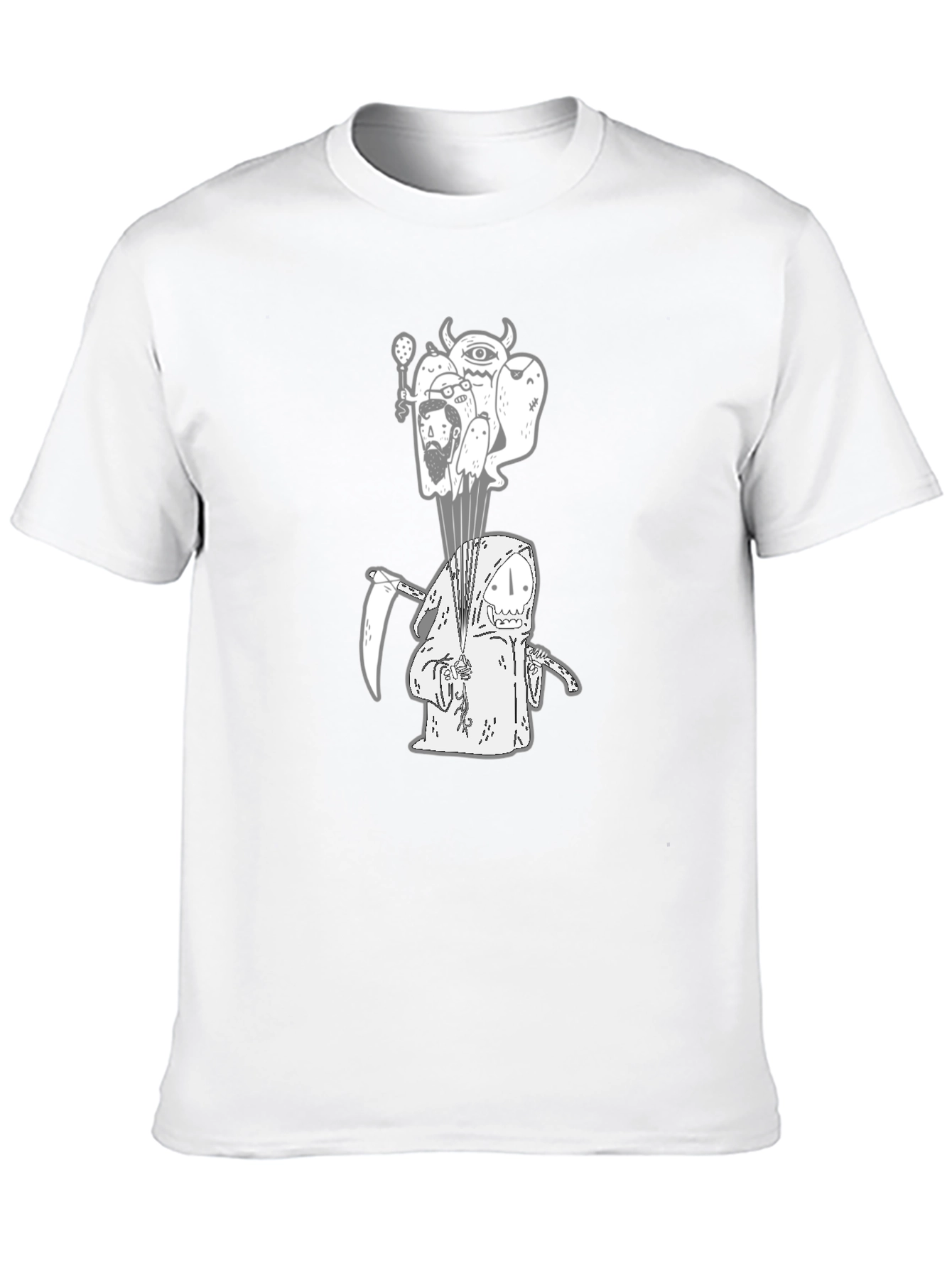 Grim Reaper Graphic Tee - Black Cotton T-Shirt