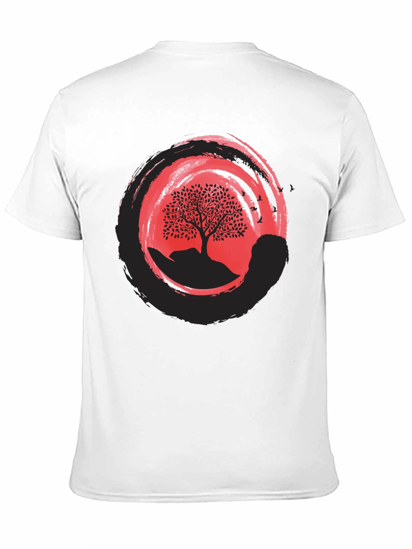 Zen Tree Graphic Tee - Black Cotton Blend Shirt