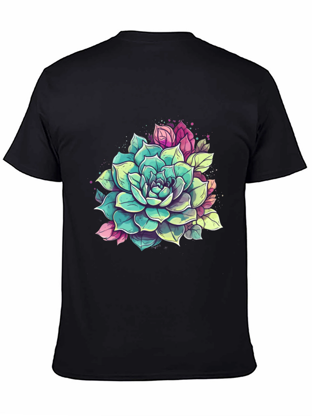 Succulent Graphic Tee - Black Cotton