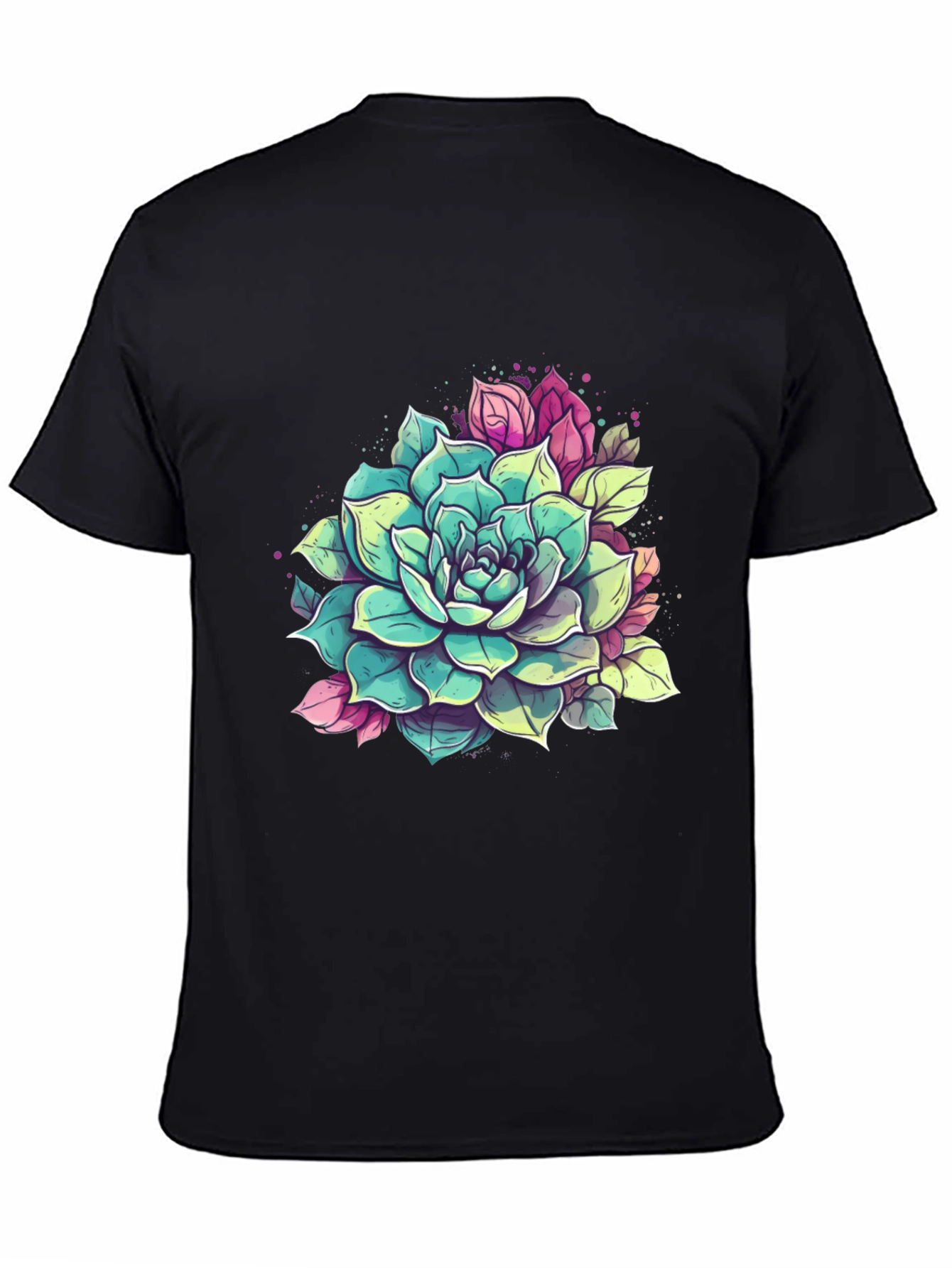 Succulent Graphic Tee - Black Cotton