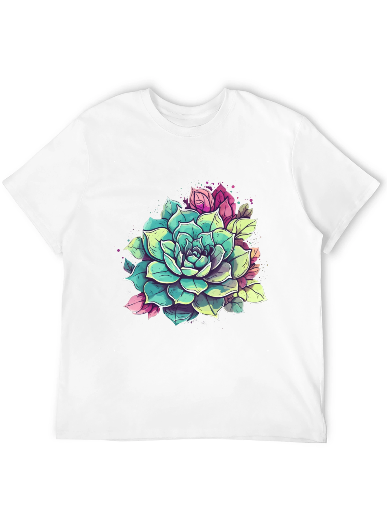 Succulent Graphic Tee - Black Cotton