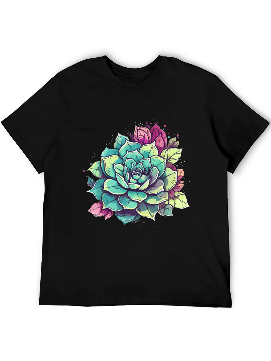 Succulent Graphic Tee - Black Cotton