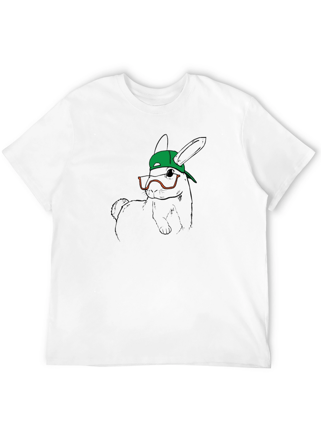 Cool Bunny Tee - Graphic Print Black T-Shirt