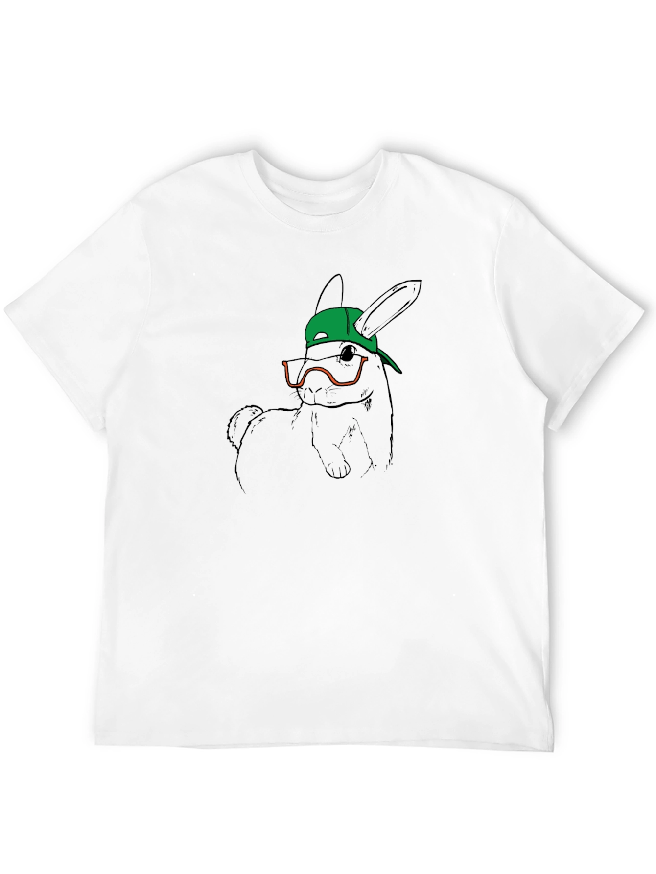 Cool Bunny Tee - Graphic Print Black T-Shirt