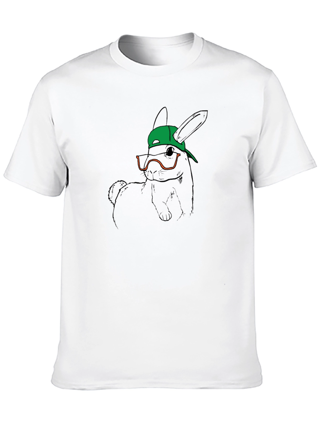 Cool Bunny Tee - Graphic Print Black T-Shirt