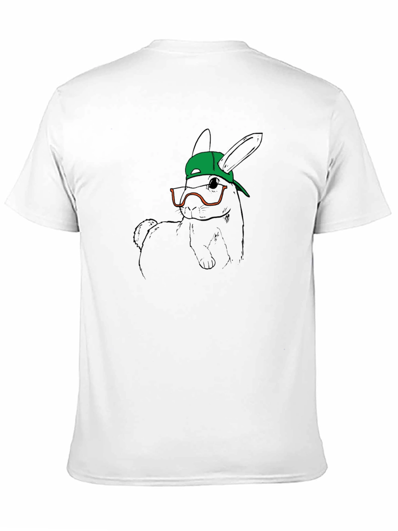 Cool Bunny Tee - Graphic Print Black T-Shirt