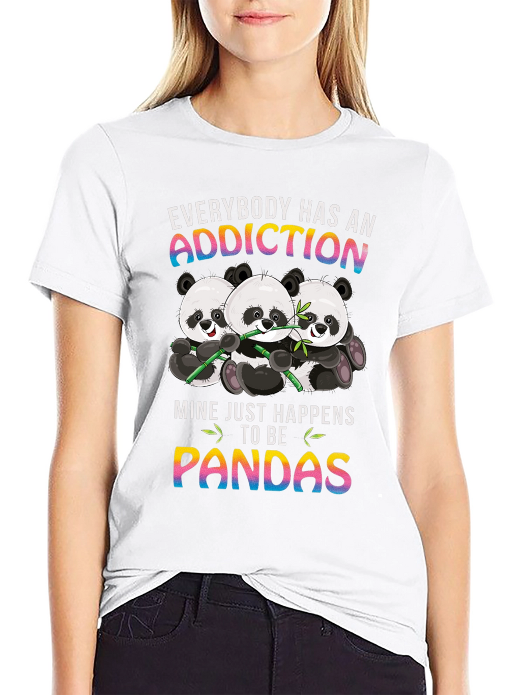 Panda Addiction T-Shirt - Cute Graphic Tee