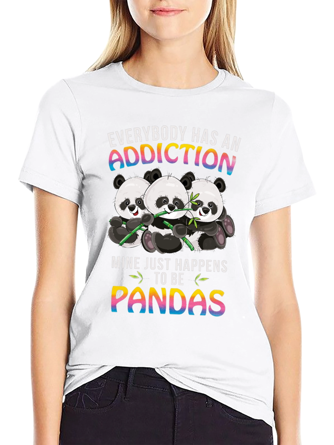 Panda Addiction T-Shirt - Cute Graphic Tee