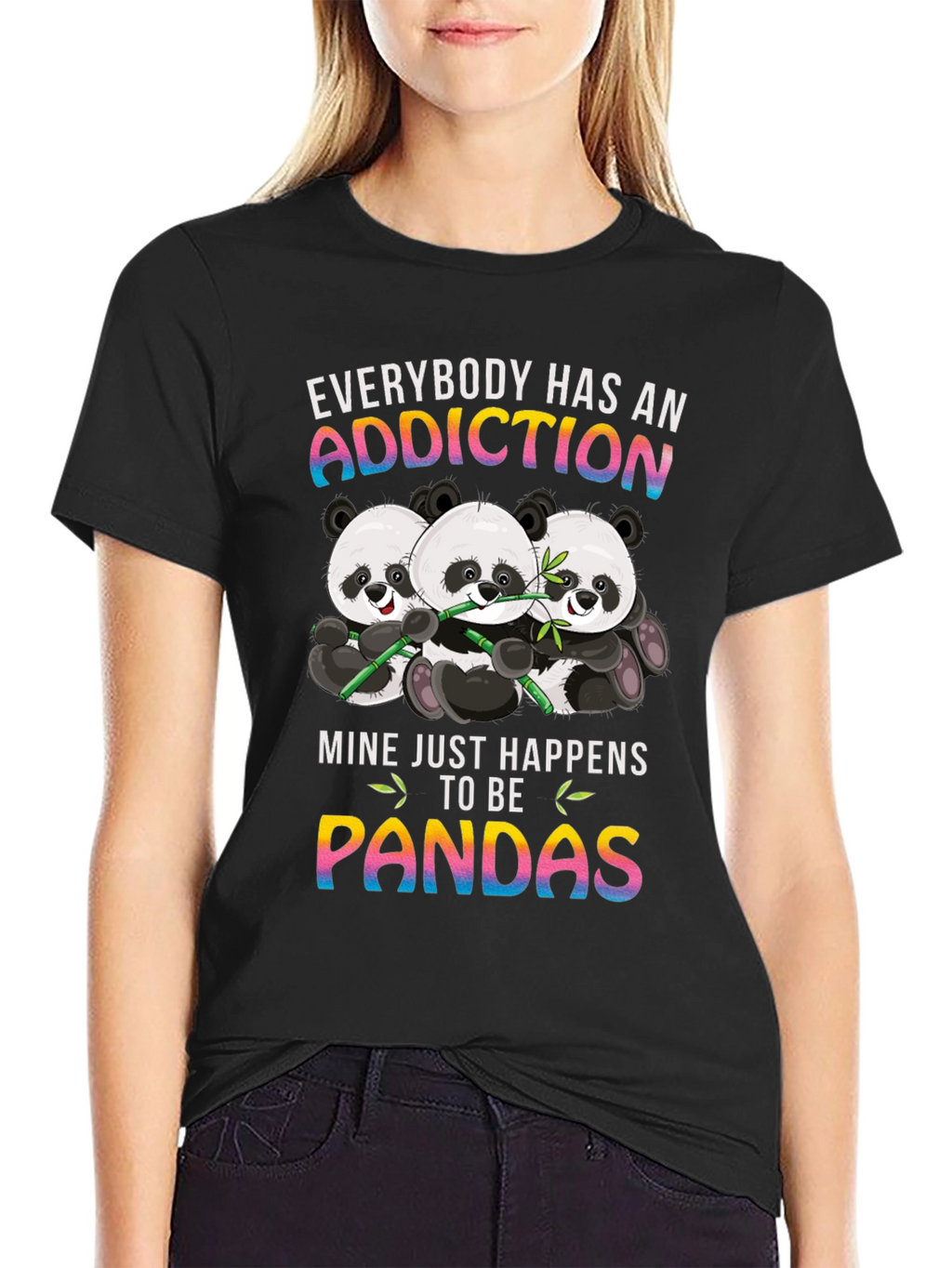 Panda Addiction T-Shirt - Cute Graphic Tee