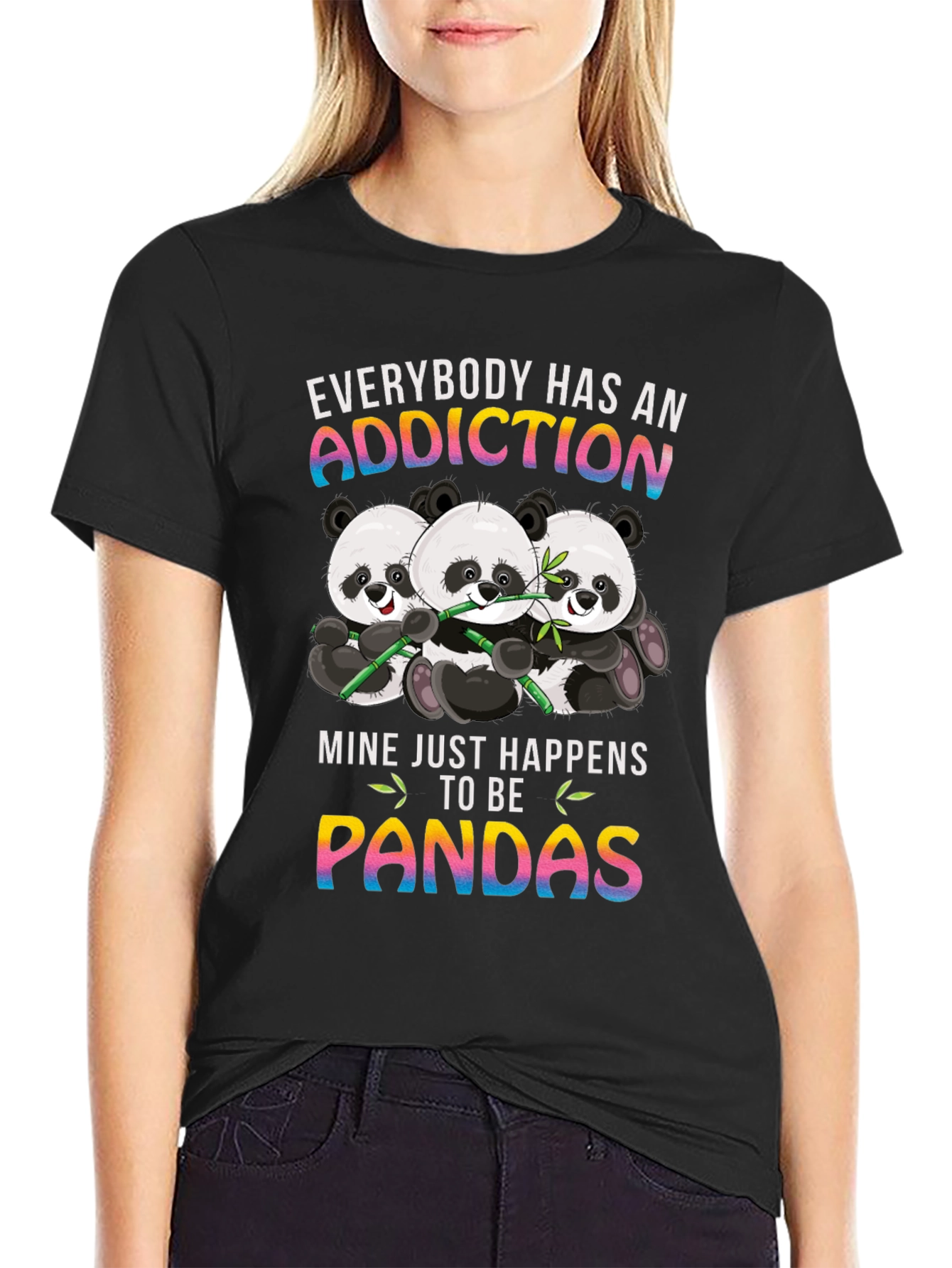 Panda Addiction T-Shirt - Cute Graphic Tee