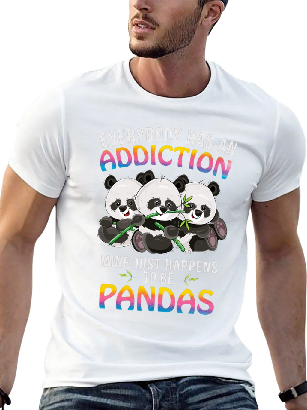 Panda Addiction T-Shirt - Cute Graphic Tee