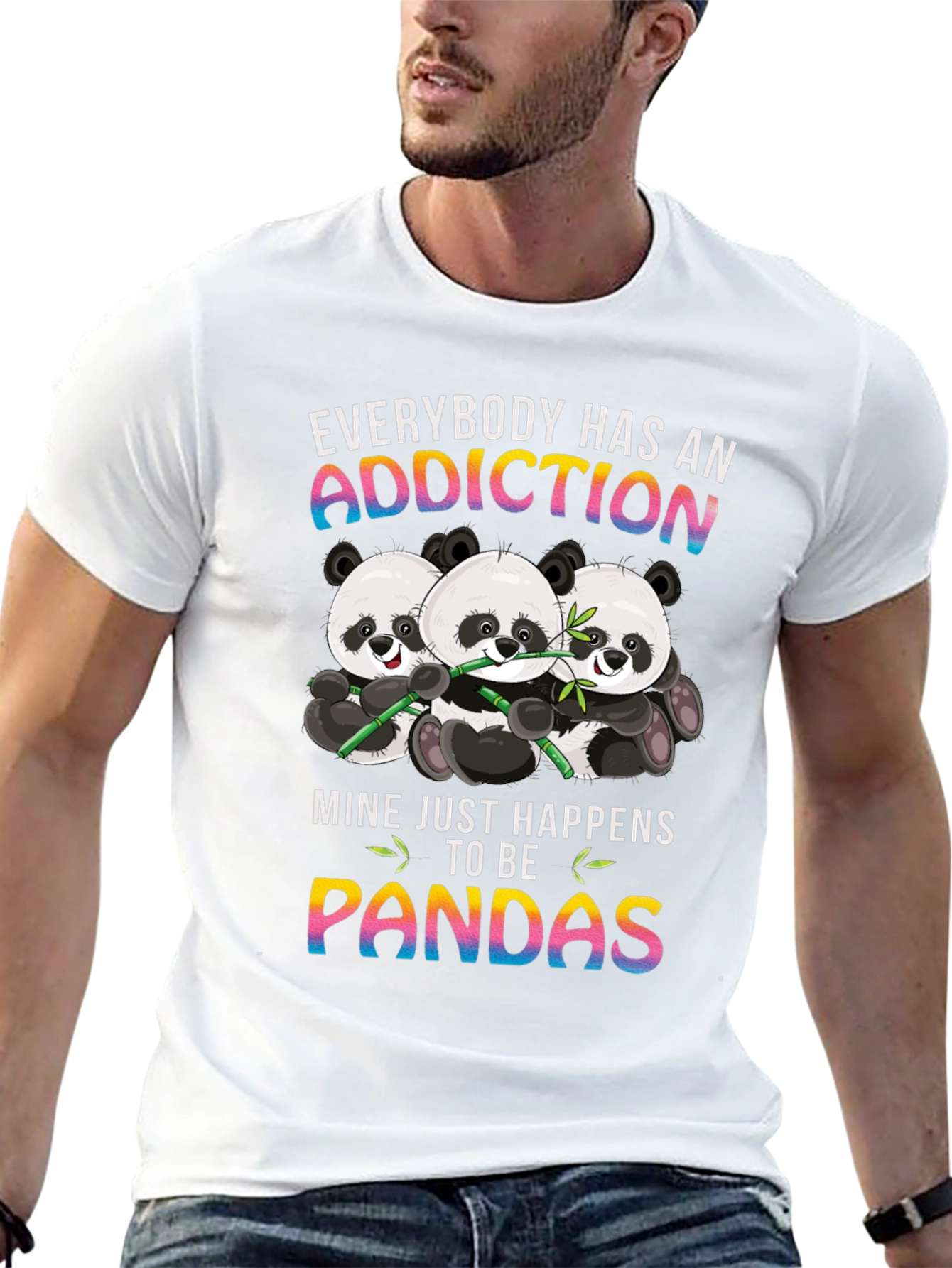 Panda Addiction T-Shirt - Cute Graphic Tee