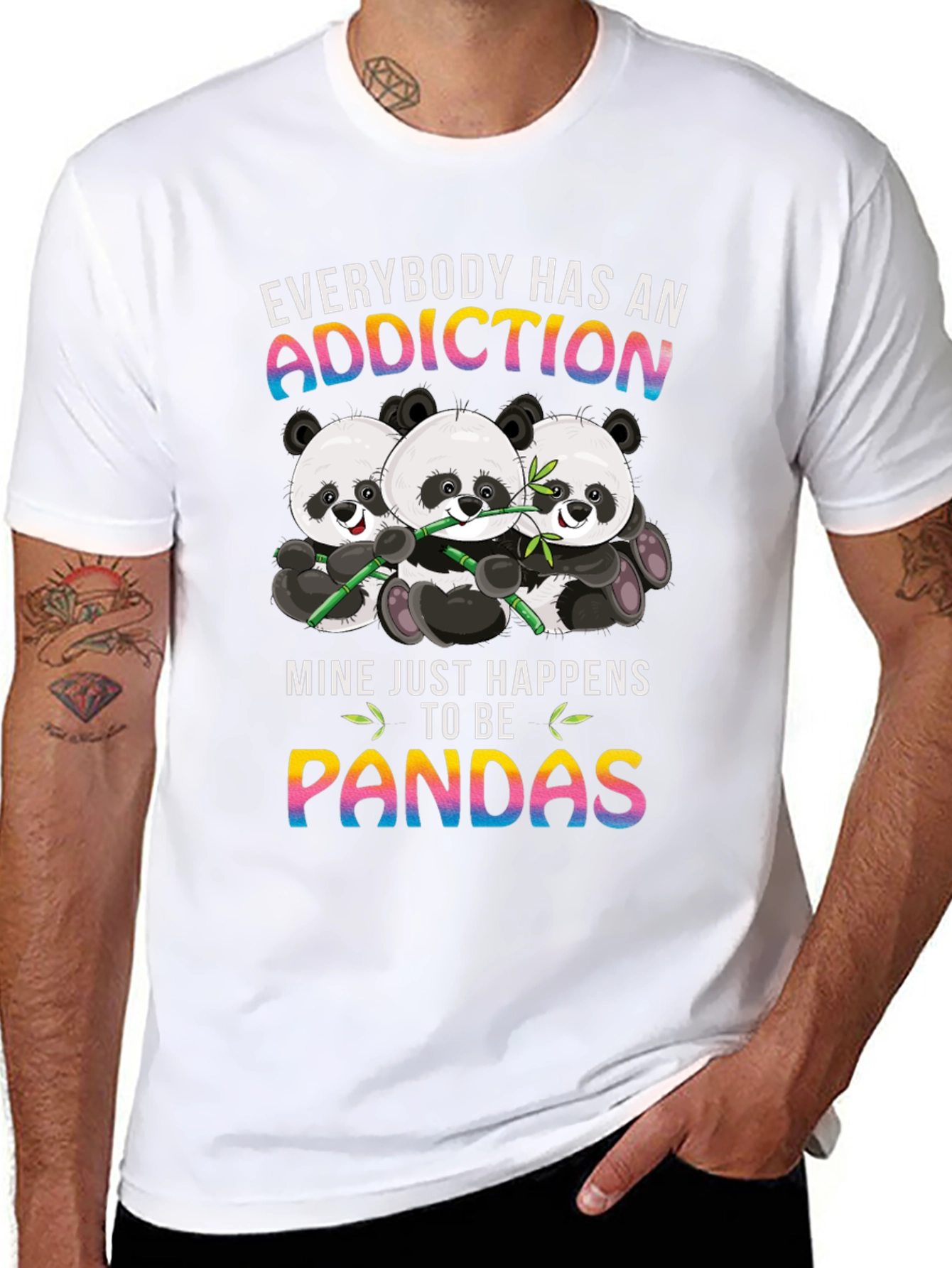 Panda Addiction T-Shirt - Cute Graphic Tee