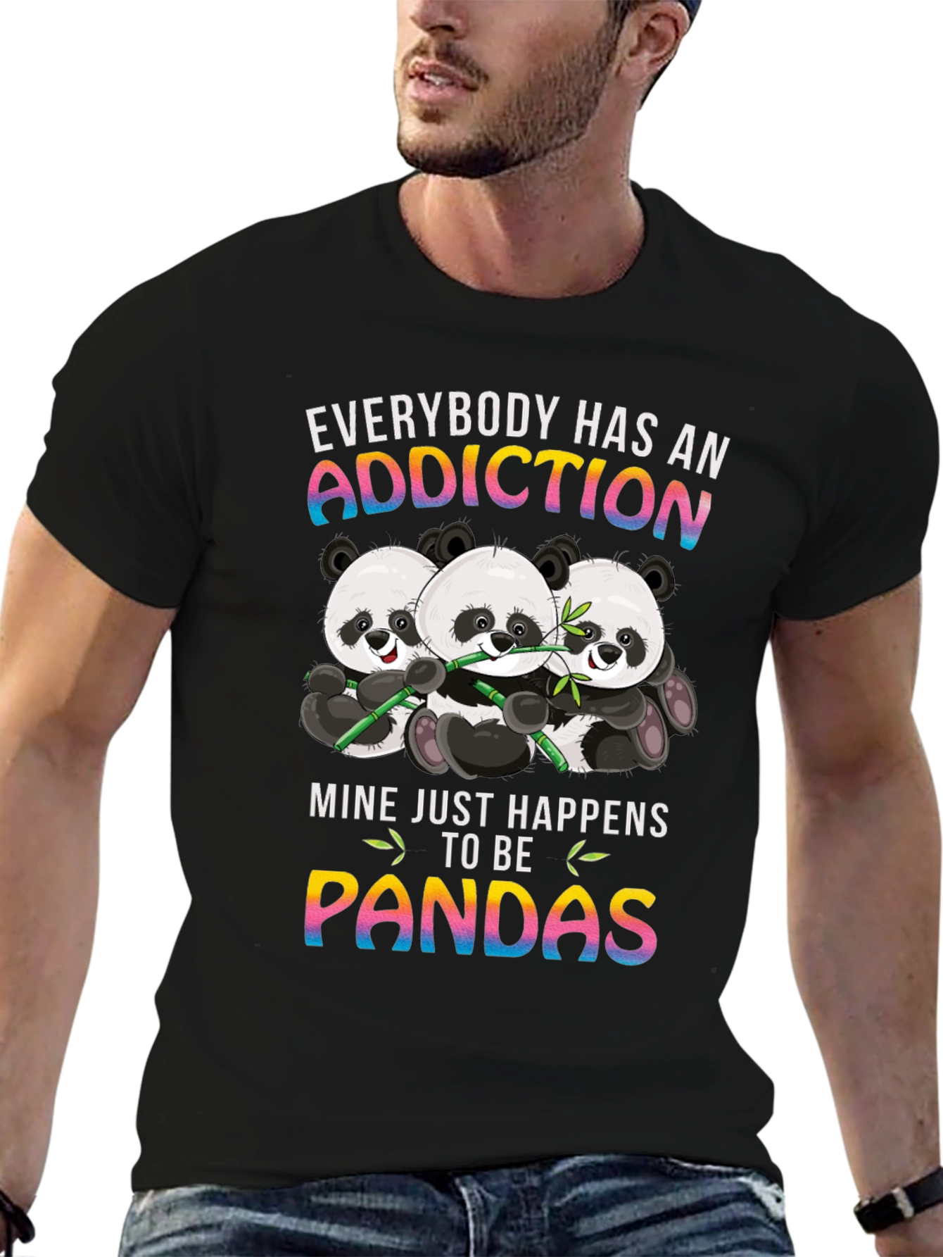 Panda Addiction T-Shirt - Cute Graphic Tee