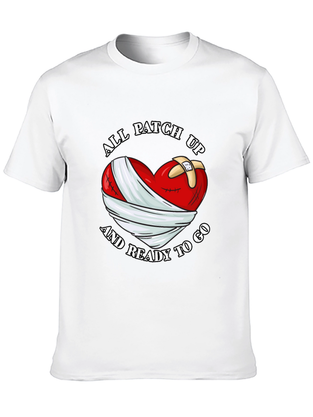 All Patched Up Heart Graphic Black T-Shirt