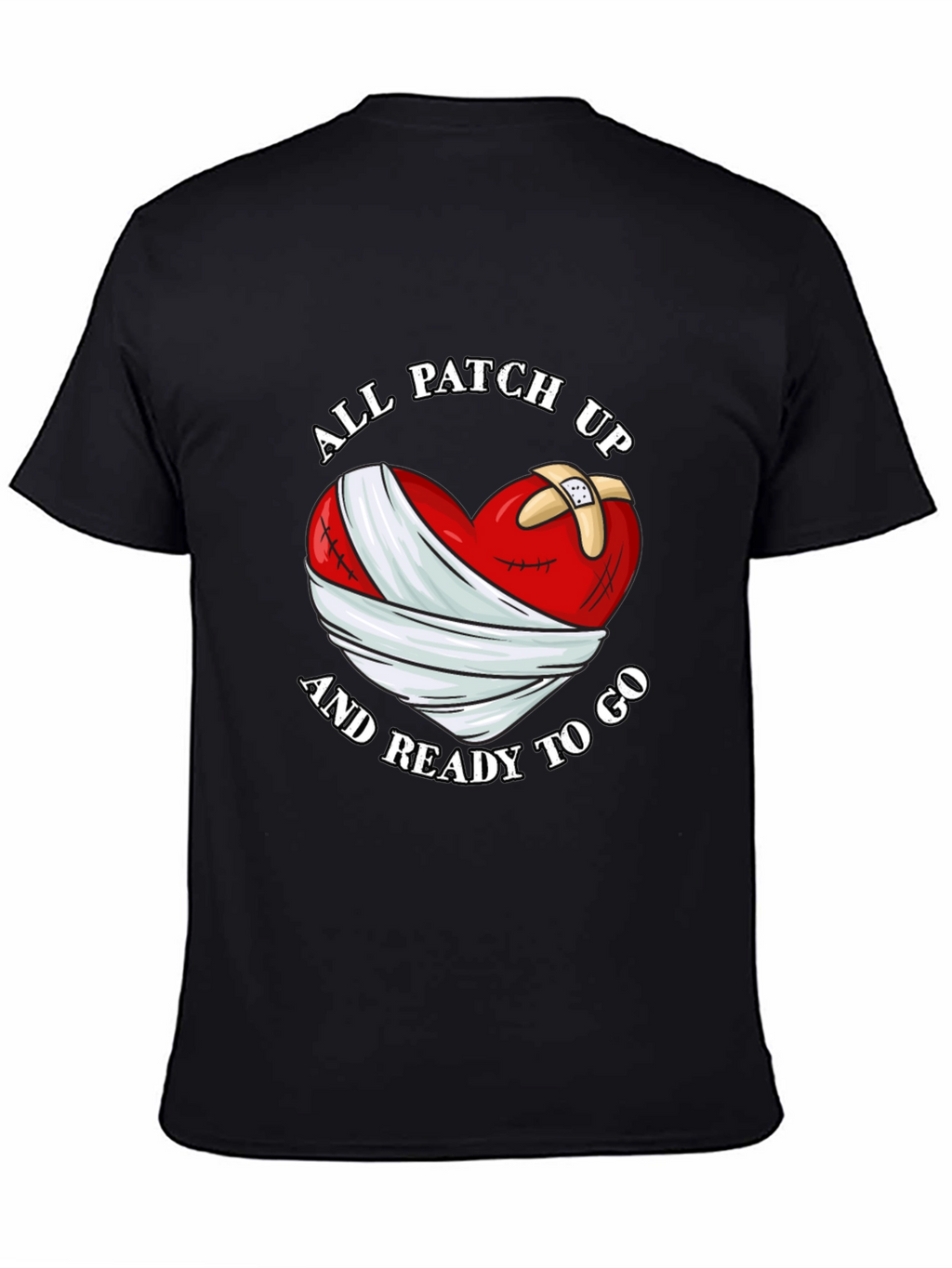 All Patched Up Heart Graphic Black T-Shirt