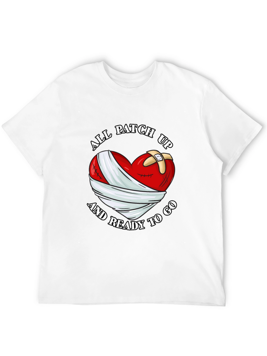 All Patched Up Heart Graphic Black T-Shirt