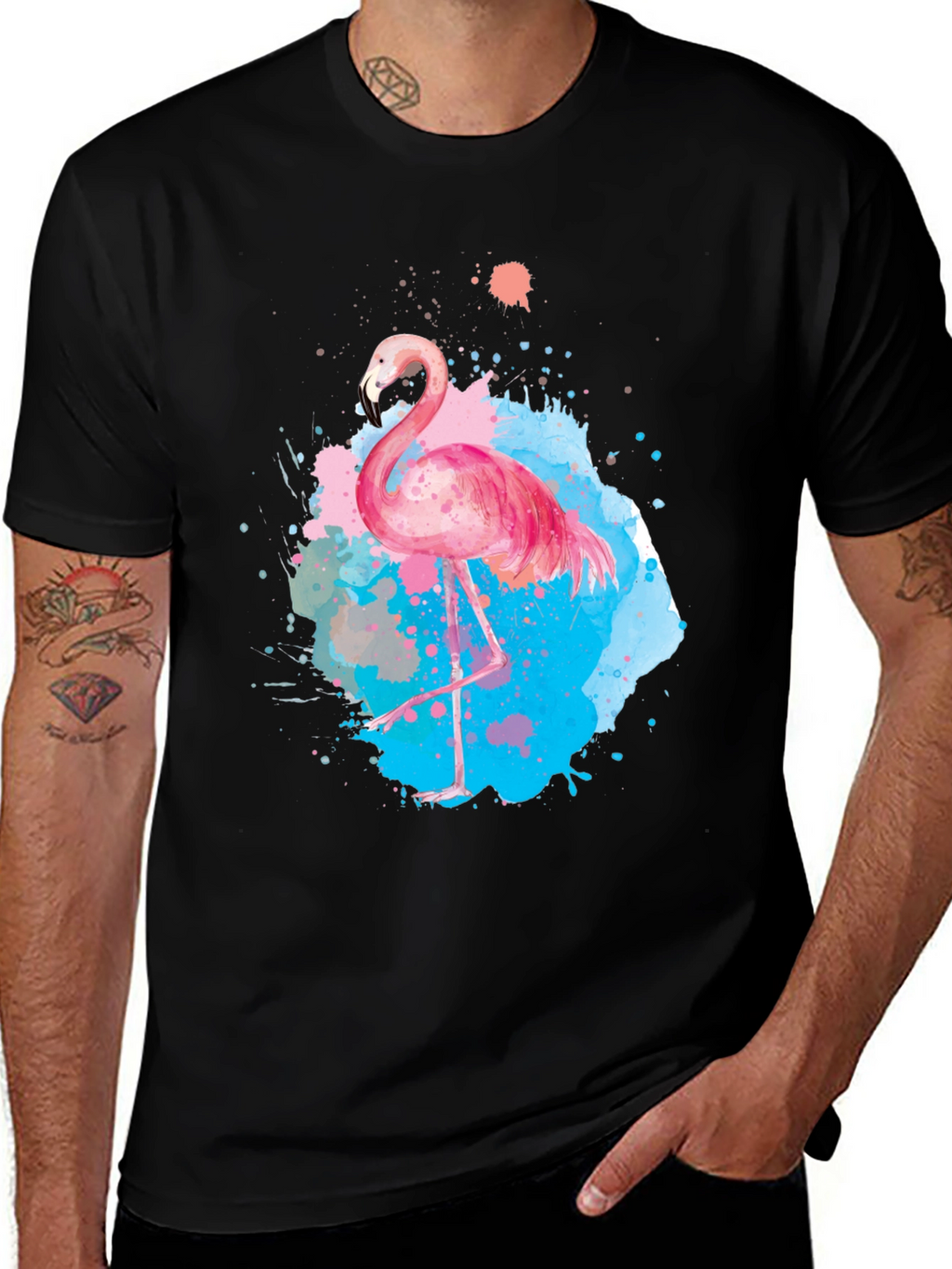 Watercolor Flamingo Graphic T-Shirt