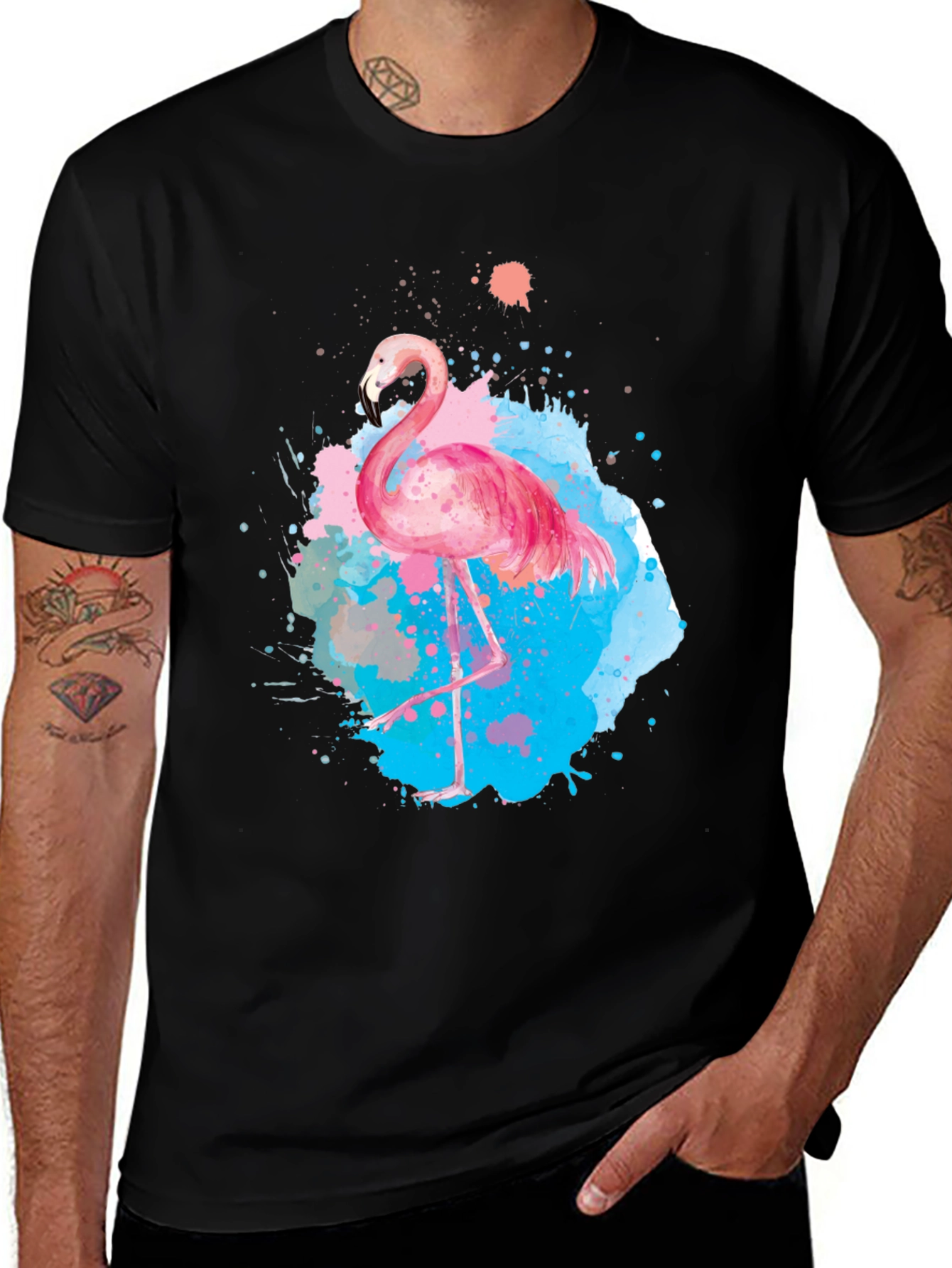Watercolor Flamingo Graphic T-Shirt