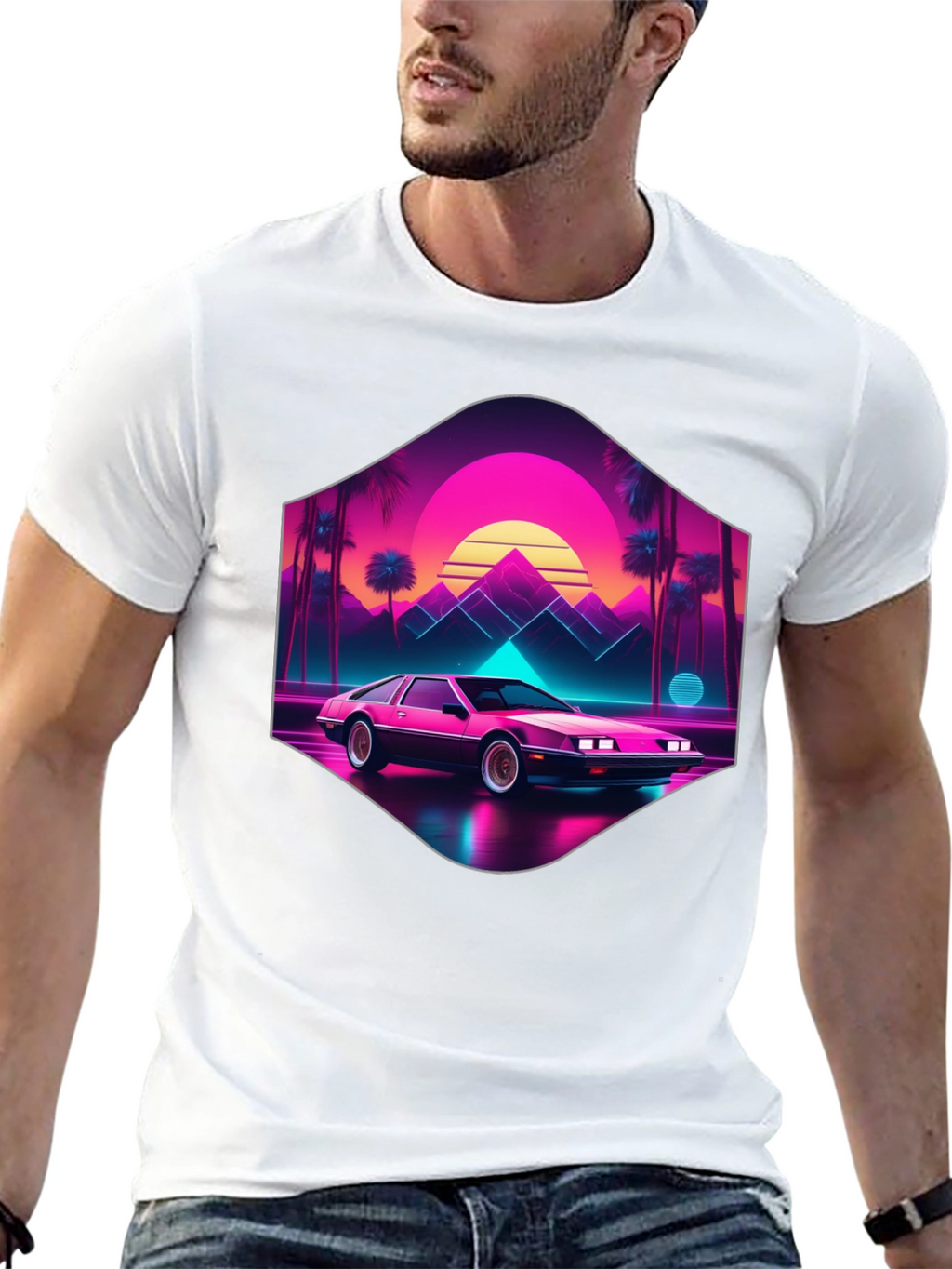 Retro Wave Car T-Shirt: 80s Style Synthwave Tee