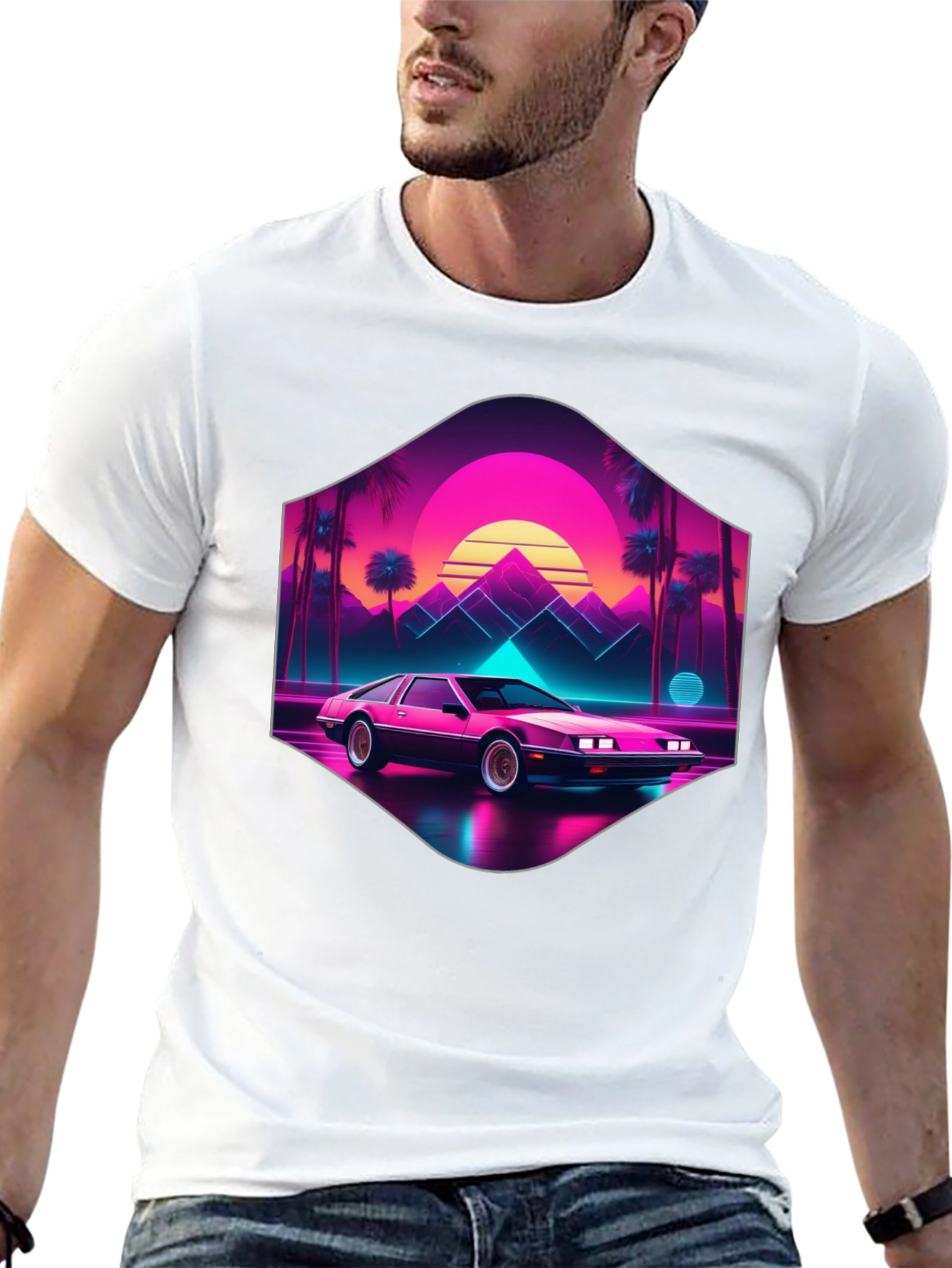Retro Wave Car T-Shirt: 80s Style Synthwave Tee