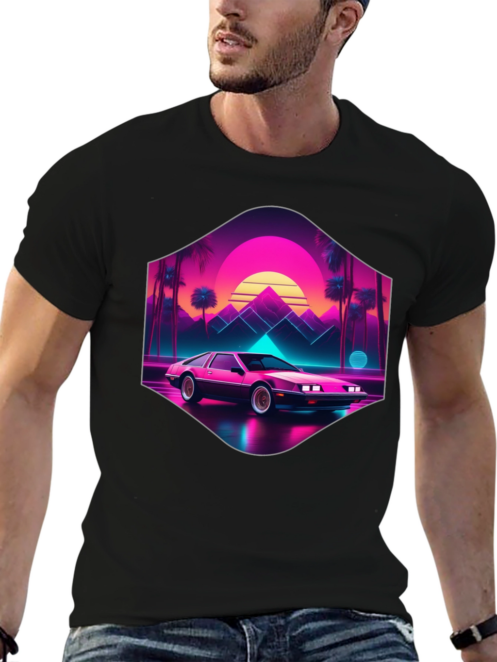 Retro Wave Car T-Shirt: 80s Style Synthwave Tee