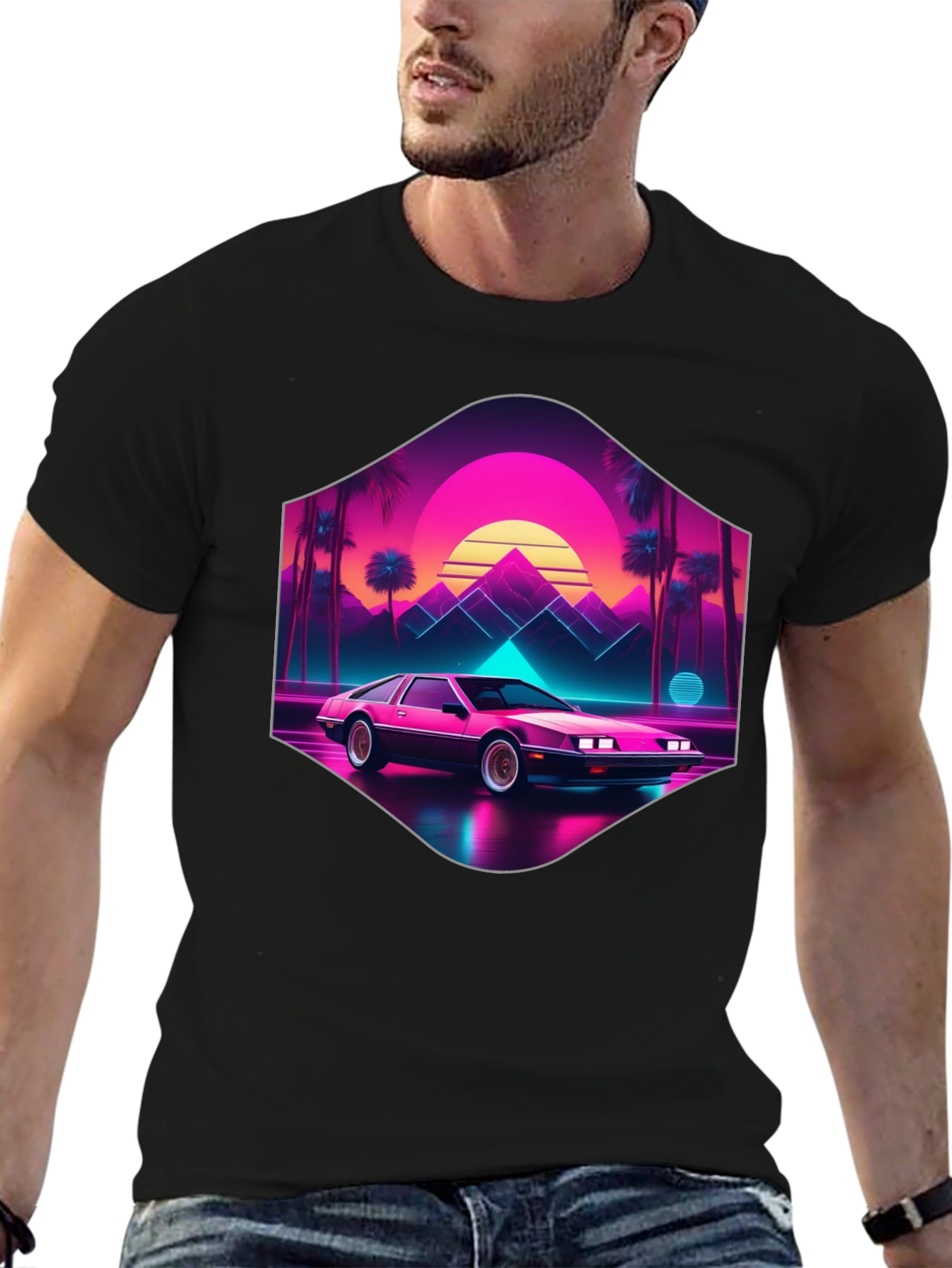 Retro Wave Car T-Shirt: 80s Style Synthwave Tee
