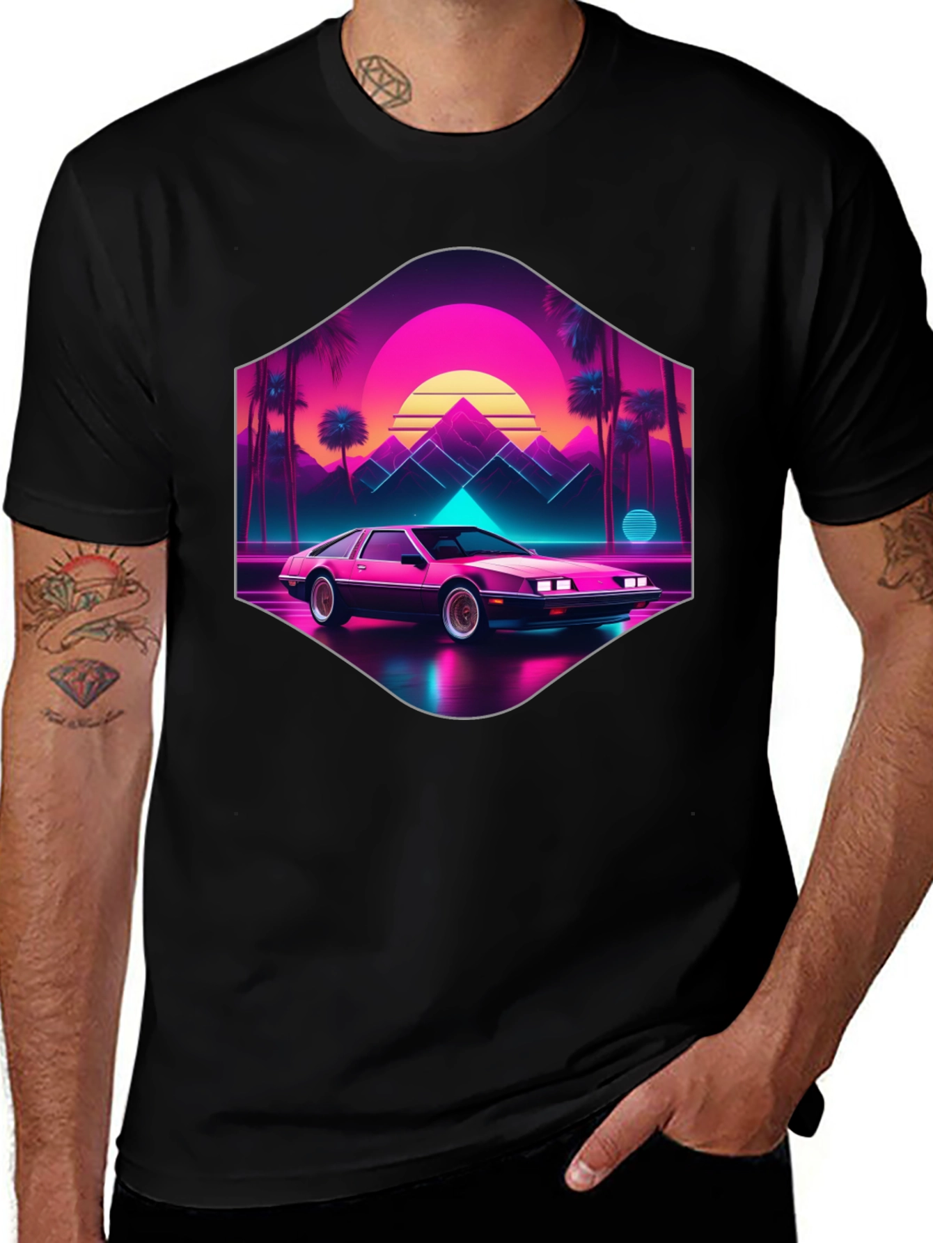 Retro Wave Car T-Shirt: 80s Style Synthwave Tee