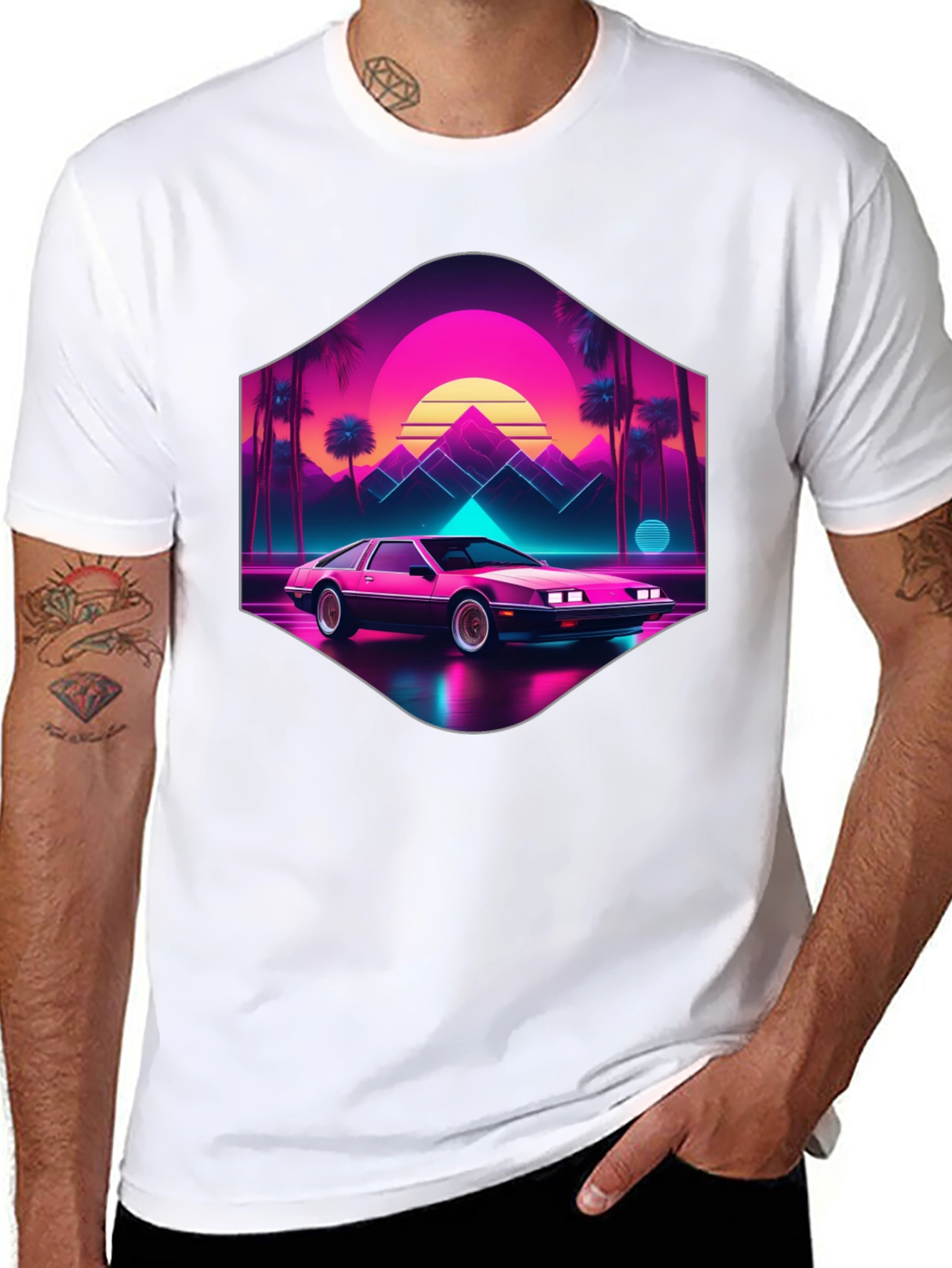 Retro Wave Car T-Shirt: 80s Style Synthwave Tee
