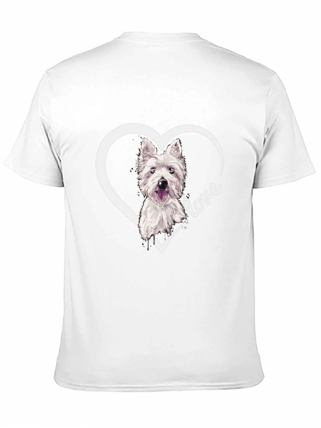 Westie Dog Love Heart T-Shirt - Black