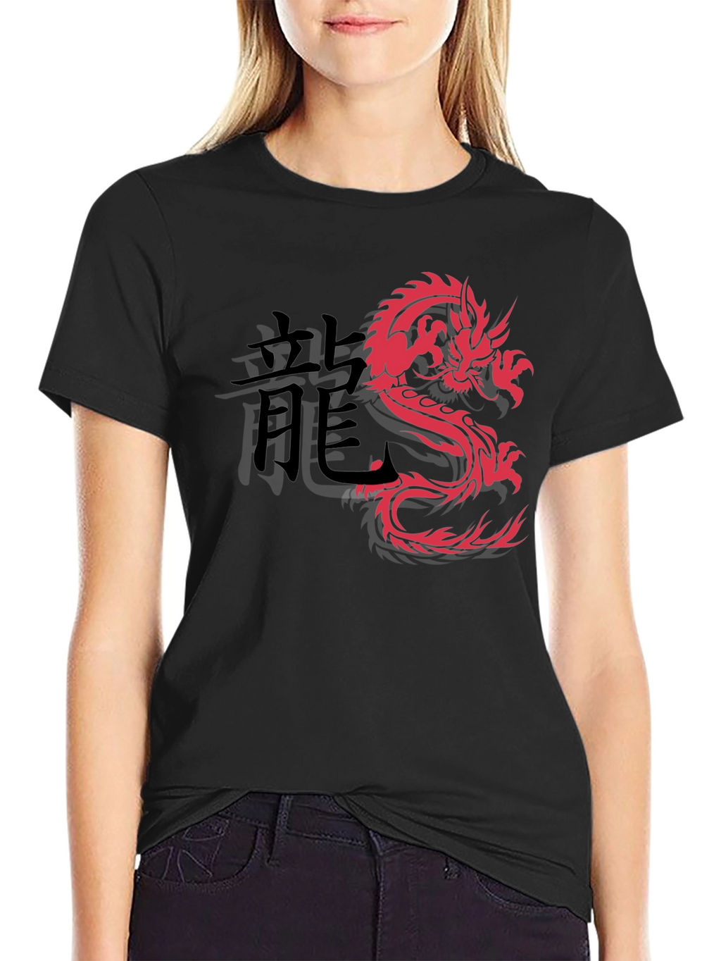 Red Dragon Graphic Black T-Shirt