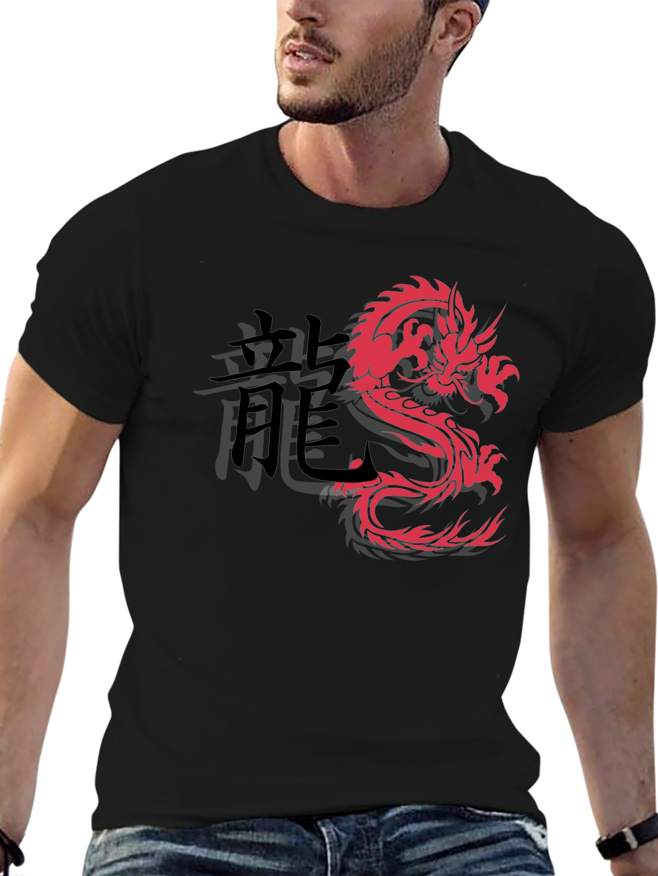 Red Dragon Graphic Black T-Shirt