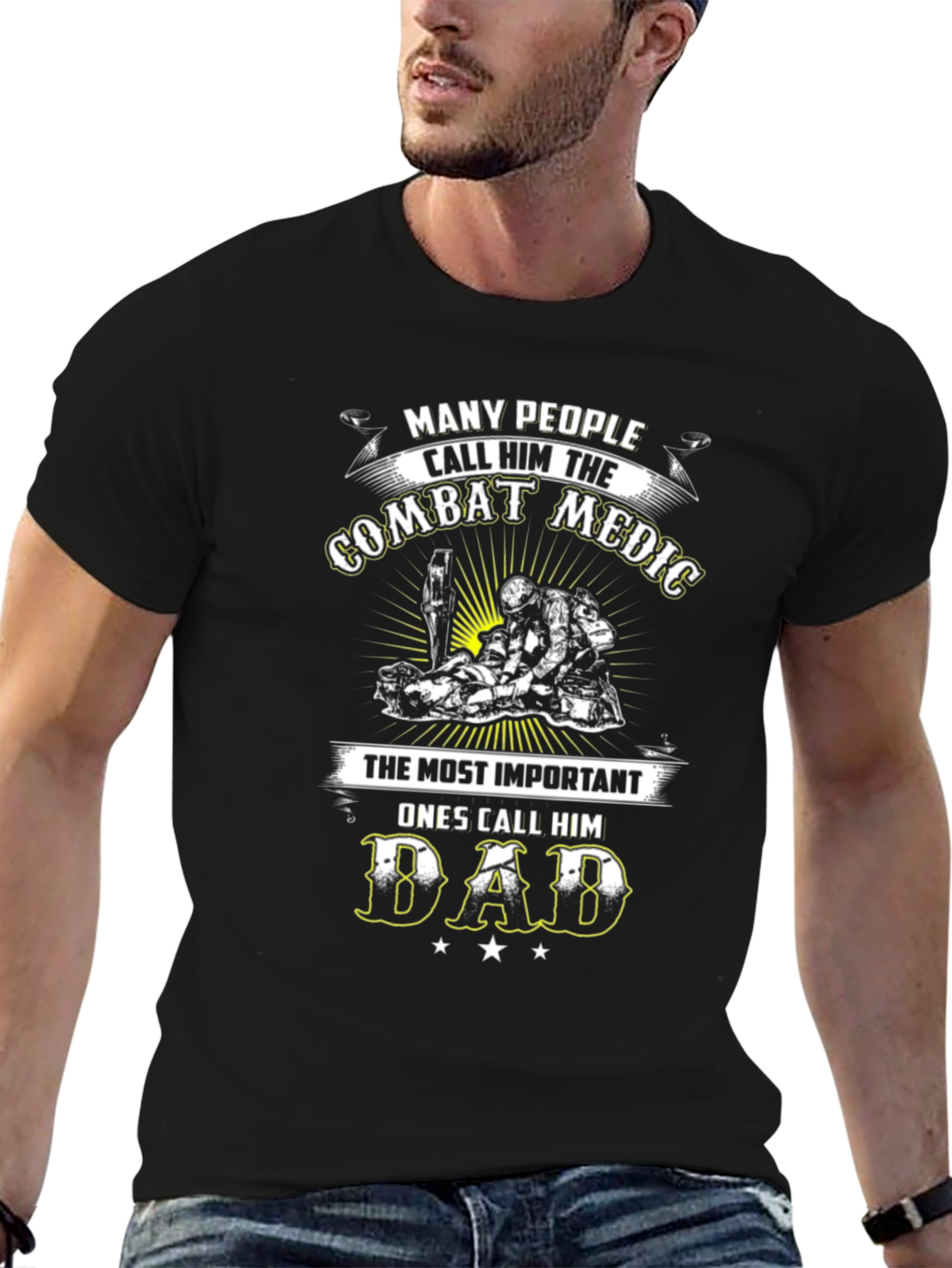 Combat Medic Dad Graphic T-Shirt