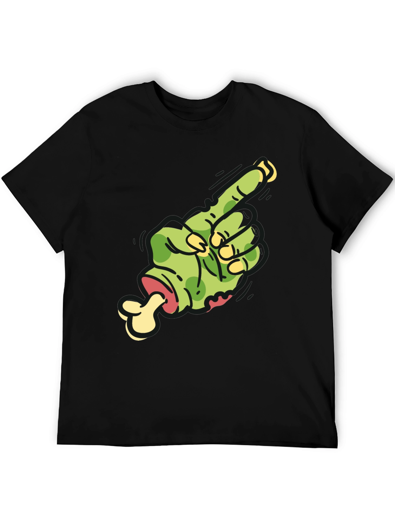 Zombie Finger Graphic Tee - Pointing Horror T-Shirt