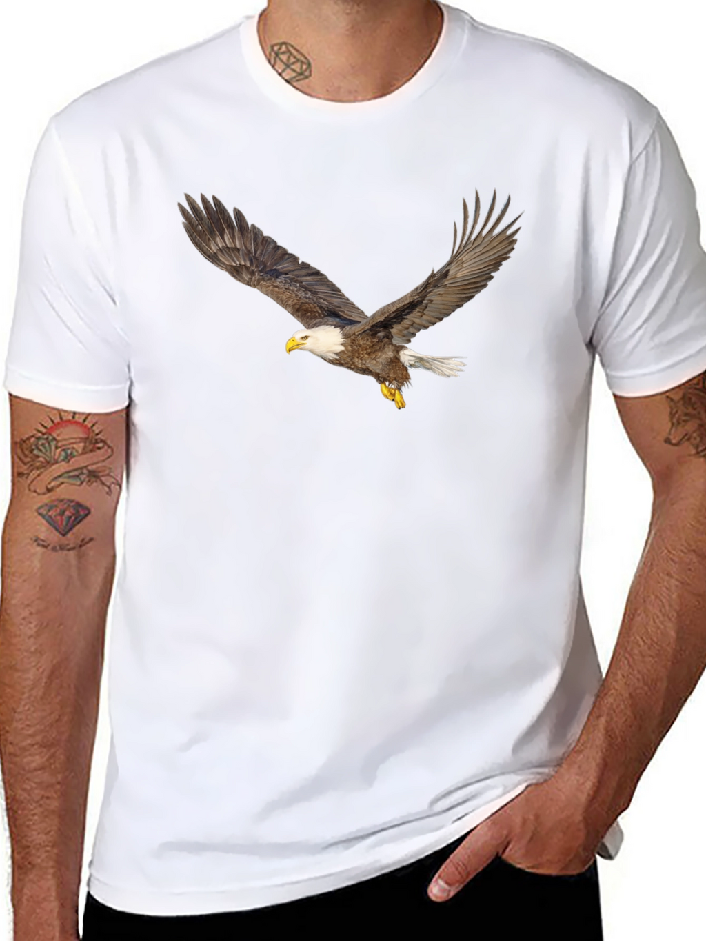 Black T-Shirt with Eagle Print