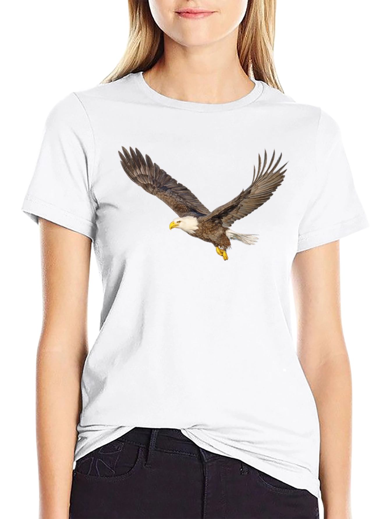 Black T-Shirt with Eagle Print