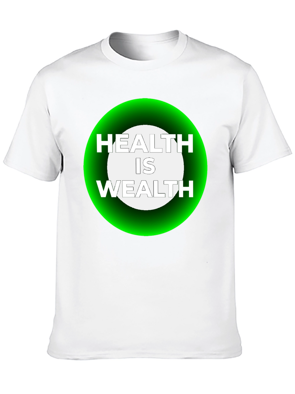 Health Is Wealth Graphic Tee - Black Casual T-Shirt