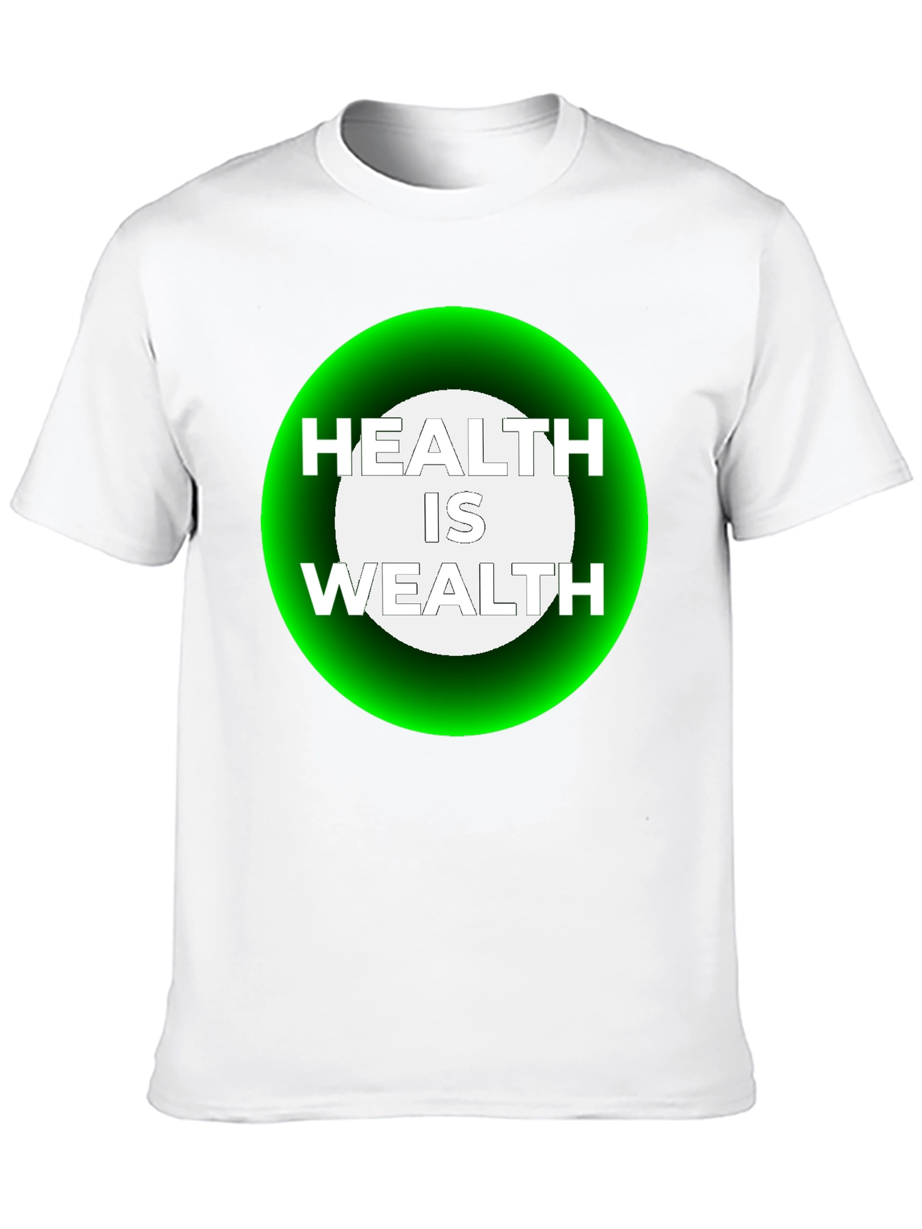 Health Is Wealth Graphic Tee - Black Casual T-Shirt