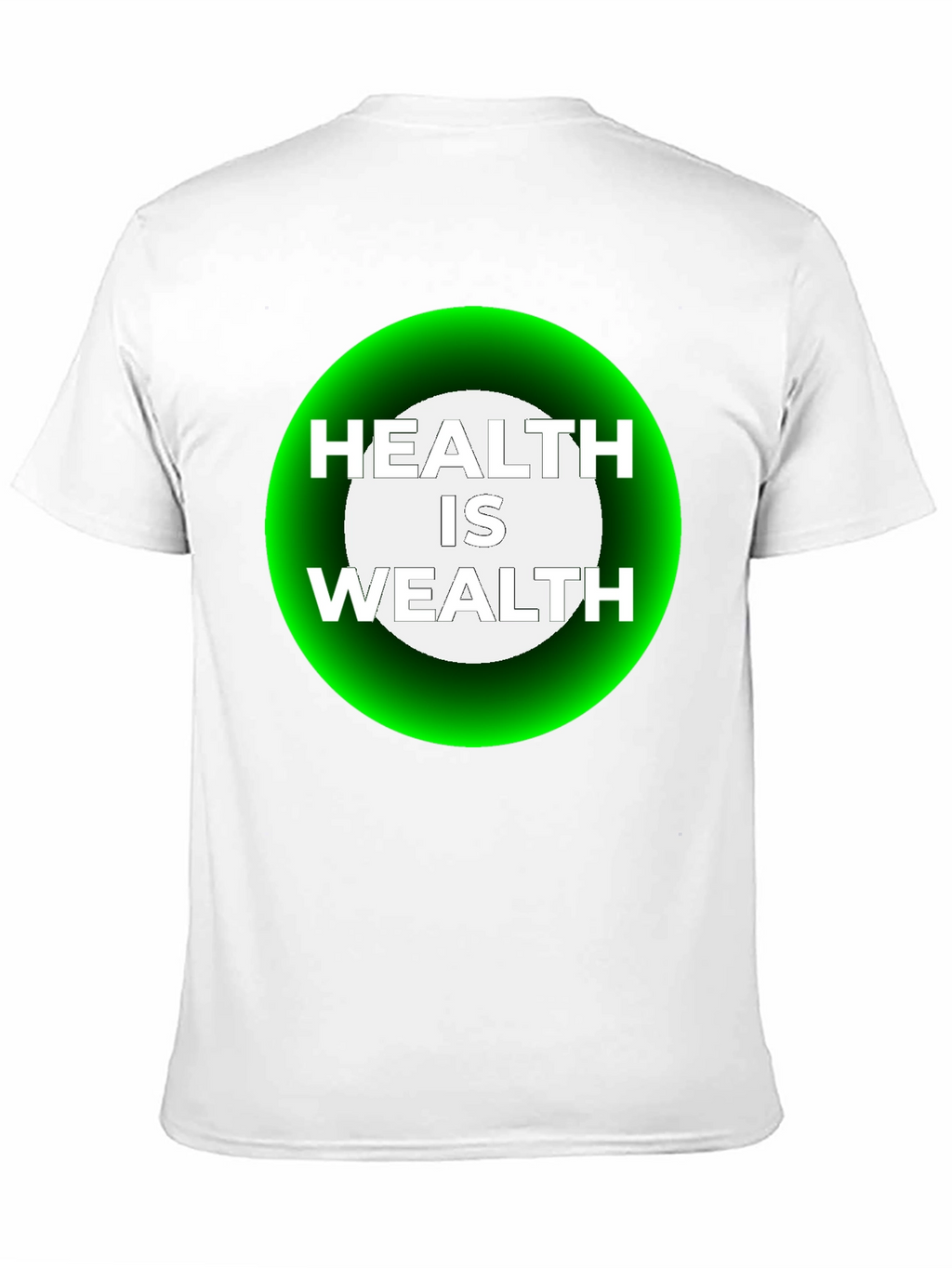 Health Is Wealth Graphic Tee - Black Casual T-Shirt